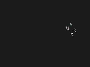 在黑暗背景上發光的PlayStation控制器符號 — 簡約 壁紙