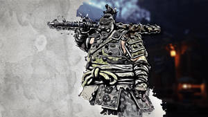 穿著精細盔甲的武士戰士在黑暗環境中手持帶刺武器。