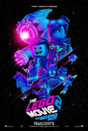 LEGO電影角色在太空中，帶有發光武器和星空背景。 — 電影 壁紙
