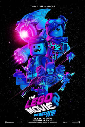 太空中帶有發光武器和星空背景的LEGO角色。