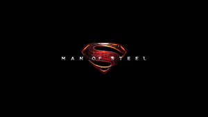 黑色背景上帶有「Man of Steel」文字的超人標誌 — 復仇者聯盟標誌 壁紙