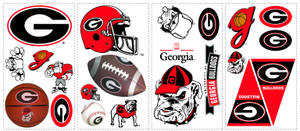 Georgia Bulldogs 運動隊貼紙，包含標誌和吉祥物設計。
