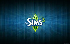 帶有綠色鑽石和藍色背景的 The Sims 3 遊戲標誌。