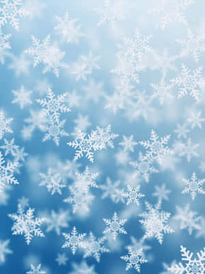 雪花在清涼的藍天中飄落 — 雪 壁紙