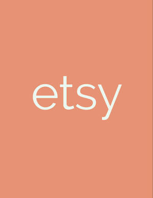 珊瑚色背景，白色etsy標誌文字居中。