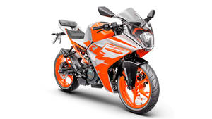 白色背景上的橙色和白色KTM RC 800運動電單車 — 橙色圓圈 壁紙