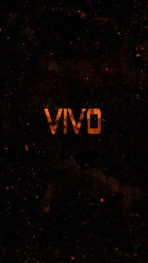 Vivo 標誌在黑暗空間中發出橙色光芒，並有漂浮的粒子。