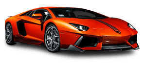 橙色蘭博基尼Aventador側面視圖
