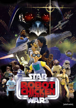 在Robot Chicken惡搞海報中，星際大戰角色化身為木偶。 — 機械人 壁紙