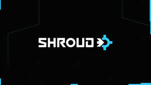 Shroud 遊戲標誌，黑色背景上帶有藍色箭頭和發光藍色線條。