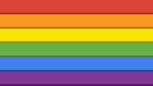 彩虹旗有六條水平條紋，代表LGBTQ驕傲。