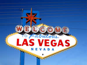 Welcome to Fabulous Las Vegas標誌在晴朗的藍天背景下。