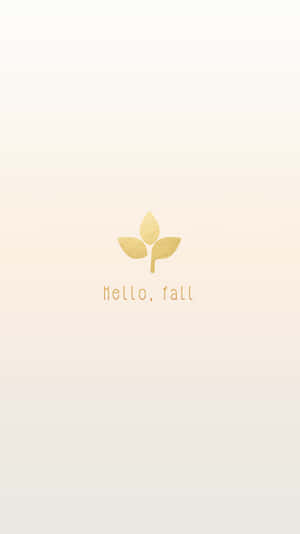 金色葉子標誌，hello fall 文字，漸變背景