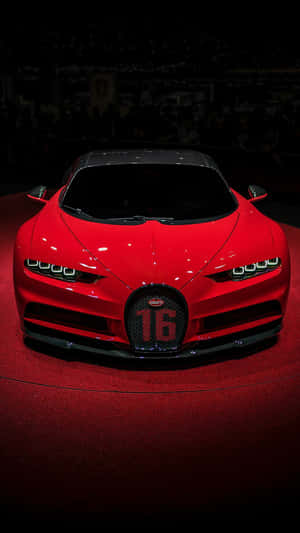 紅色Bugatti Chiron Super Sport 16在車展上展出