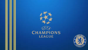 藍色背景上金色條紋及車路士會徽的UEFA歐聯標誌。 — 凌志標誌 GIF 壁紙