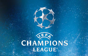 紋理藍色背景上的 UEFA Champions League 標誌