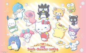 Sanrio角色穿著柔和色調服裝，與花朵和閃光一起漂浮。