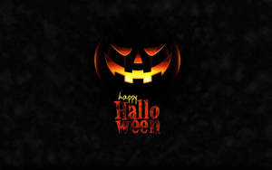 發光的傑克南瓜燈，在深色背景上有happy halloween文字
