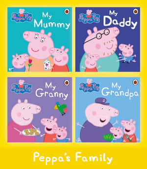 Peppa Pig家庭書籍，包含媽媽、爸爸、奶奶和爺爺與孩子們。