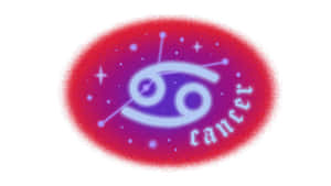 巨蟹座符號，漸變背景上有星星