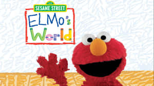 Elmo 喺佢嘅節目標題前面帶住開心嘅表情揮手。