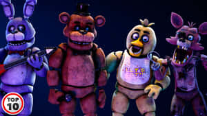 來自遊戲《Five Nights at Freddy's》的四個恐怖電子動畫角色。