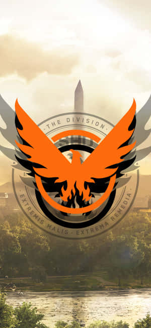 黎明時分，Division 鳳凰標誌在華盛頓紀念碑上空。 — iPhone Air 壁紙
