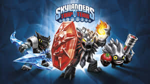 三個Skylanders角色在遊戲宣傳圖片中使用冰、火和番茄力量。