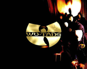 Wu-Tang Clan標誌，戴面具嘅人物同黑暗背景中嘅火焰。