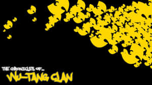 黃色 Pac-Man 角色沿對角線在黑色背景上傾瀉而下，帶有文字「The Chronicles of Wu-Tang Clan」。