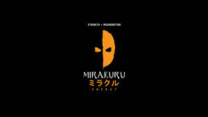 橙色面具標誌，帶有「Mirakuru Energy」文字，背景為黑色。