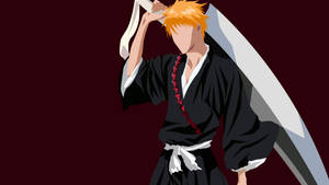 動漫戰士，橙色頭髮，黑色制服，手持大劍。