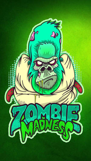 殭屍大猩猩拿著刀，帶有「Zombie Madness」字樣。