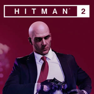Hitman 2遊戲封面，一個光頭男子穿著西裝手持手槍。