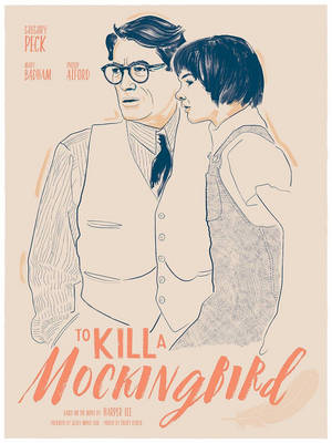 《殺死一隻知更鳥》的電影海報，演員 Gregory Peck 和 Mary Badham。