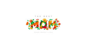 以色彩繽紛的花卉字母拼出MOM的母親節快樂祝福。