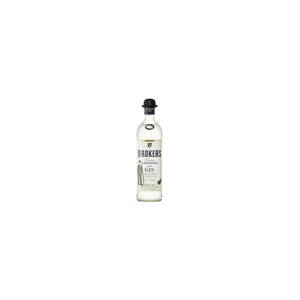 白色背景上的Brokers London Dry Gin酒瓶