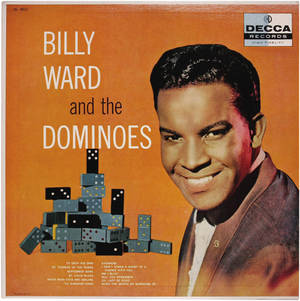 Billy Ward and the Dominoes 的專輯封面，有骨牌和微笑的男子。 — 復古gif 壁紙