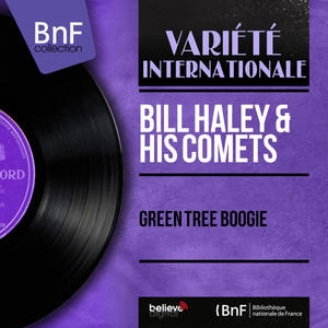 Bill Haley & His Comets 的 Green Tree Boogie 復古紫色專輯封面，帶有部分黑膠唱片。