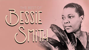 Bessie Smith 肖像，粉紅色背景上帶有裝飾藝術文字 — 復古 壁紙