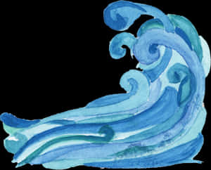 水彩波浪藝術作品