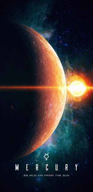水星在太空中，太陽在其後方 — 太空 壁紙