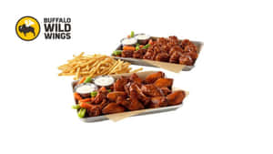 Buffalo Wild Wings 雞翼 薯條 蔬菜 牧場蘸醬 托盤