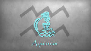 水瓶座星座符號，人物在灰色牆上倒水。