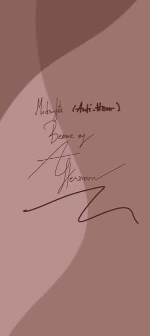 帶有手寫文字 Midnight Become my Afternoon 的極簡抽象背景。