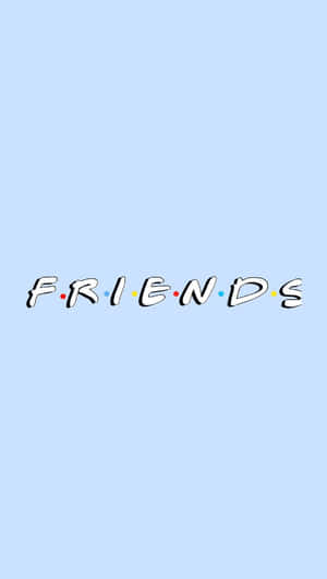 淺藍色背景上的 Friends 電視節目標誌