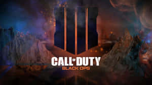 Call of Duty Black Ops 標誌在黃昏時分於崎嶇山脈之間發光。 — 使命召喚黑色行動4 壁紙