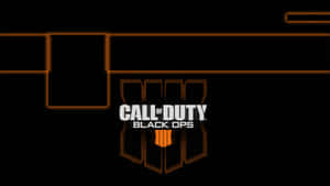 黑色背景上帶有橙色光芒的 Call of Duty Black Ops 標誌。 — 使命召喚黑色行動4 壁紙