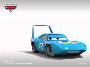 藍色動畫賽車，編號43，笑臉。 — 動畫 壁紙
