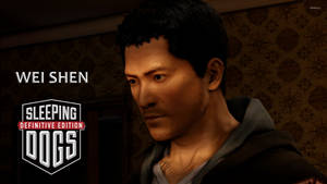 燈光昏暗的房間中的《Sleeping Dogs Definitive Edition》Wei Shen。